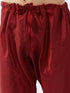 Vastramay Men's  Maroon Zari Weaved Jacket With Kurta Pyjama Set